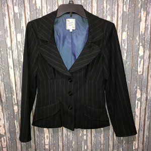Nanette Lepore Navy Pinstriped Blazer Suit Jacket